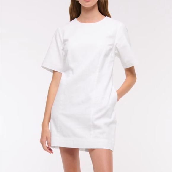 Abercrombie & Fitch Classic White Linen Mini Dress - Picture 1 of 5